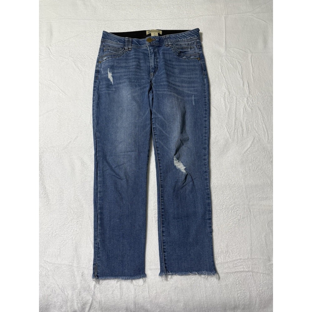 Democracy‎ Jeans Womens 10 Blue High Rise Slim Ankle Fray Hem Distressed 32x26